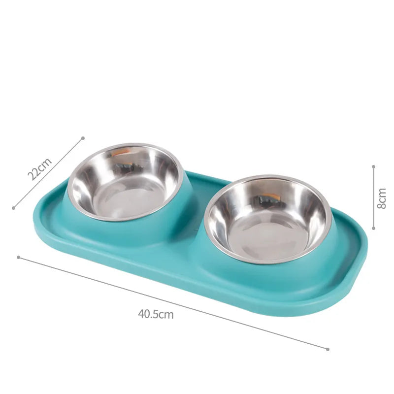 Pet Supplies Dog Pot Cat Bowl Neck Protection Slow Food Anti-choking Plate Anti-knock Over Double Bowl Diagonal