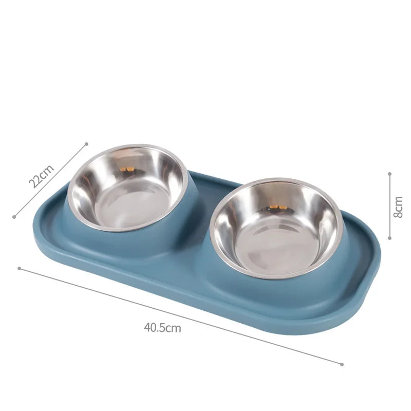 Pet Supplies Dog Pot Cat Bowl Neck Protection Slow Food Anti-choking Plate Anti-knock Over Double Bowl Diagonal